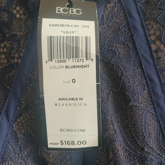 BCBG Paris NWT size 0 Lily Blue Night Dress - Picture 7 of 9